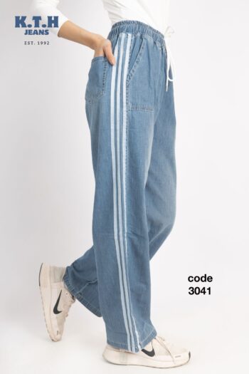 KTH بنطلون جينز خطين من الجنب