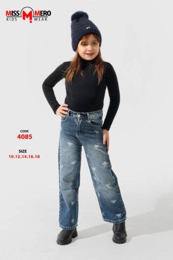 ميس ميرو بنطلون جينز طباعة فيونكة