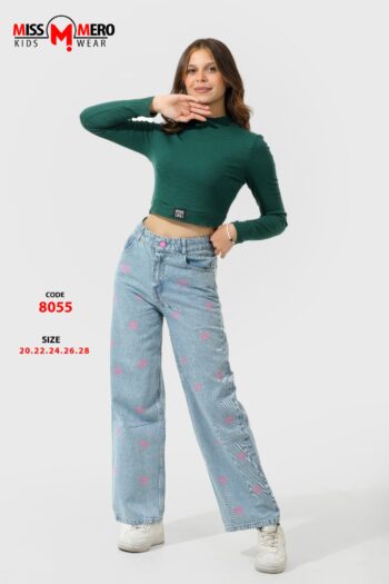 ميس ميرو بنطلون جينز طباعة فيونكة