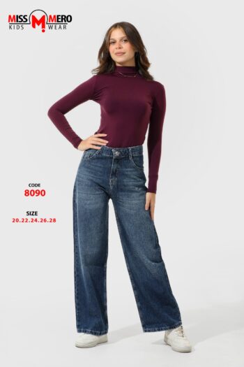 ميس ميرو بنطلون جينز وايد ليج